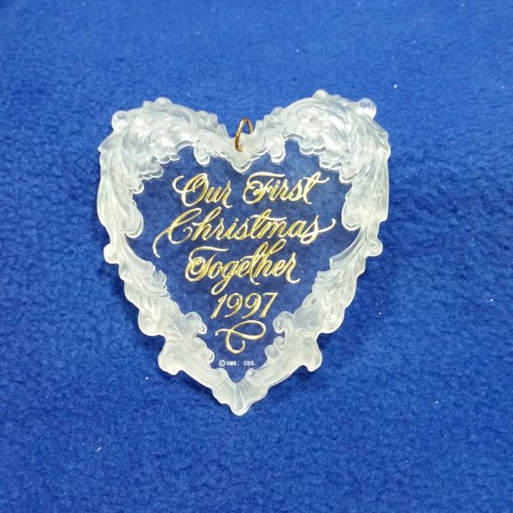 Hallmark Keepsake 1997 Our First Christmas Together Ornament Gold Crown In Box - Picture 7 of 10
